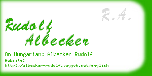 rudolf albecker business card